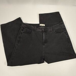 Wide Leg Barrel ELOQUII Black Cotton Denim Jeans Plus Size 14